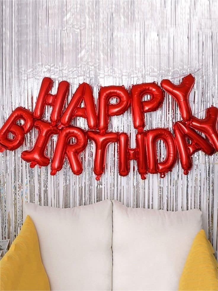 Red Happy Birthday Foil Banner - Image 2