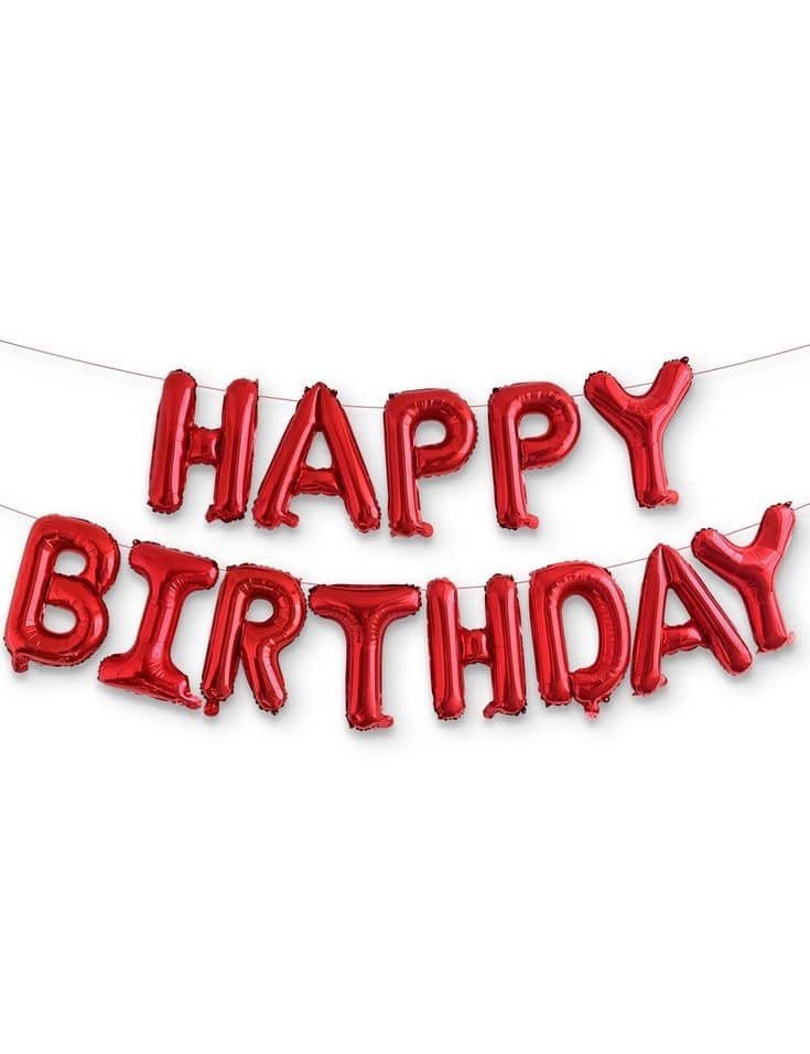Red Happy Birthday Foil Banner
