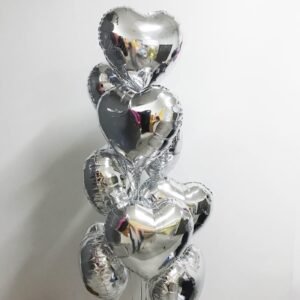 Silver Heart Foil Balloon