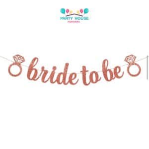 Rosegold Bride to Be Glitter Banner