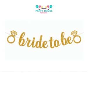 Gold Bride To Be Glitter Banner